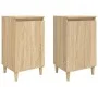 Mesitas de noche 2 uds madera contrachapada roble 40x35x70 cm de vidaXL, Mesitas de noche - Ref: Foro24-819635, Precio: 73,82...