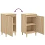 Mesitas de noche 2 uds madera contrachapada roble 40x35x70 cm de vidaXL, Mesitas de noche - Ref: Foro24-819635, Precio: 73,82...