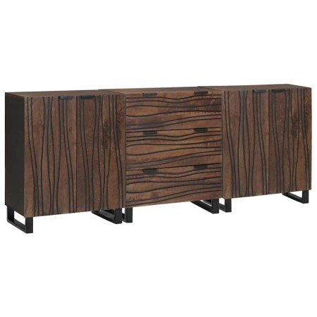 Juego de muebles de baño 3 pcs Marrón 180 x 33 x 75 cm