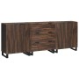 Juego de muebles de baño 3 pcs Marrón 180 x 33 x 75 cm