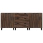 Juego de muebles de baño 3 pcs Marrón 180 x 33 x 75 cm