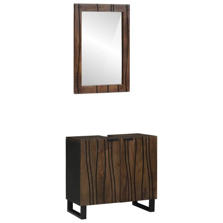 Juego de muebles de baño 2 pcs Marrón nogal 62 x 33 x 58 cm