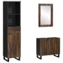 Juego de muebles de baño 3 pcs Marrón nogal 38 x 33 x 160 cm