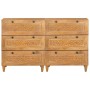 Vitrina 2 pcs Marrón 60 x 33 x 75 cm madera maciza de mango