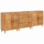 Vitrina 3 pcs Marrón 60 x 33 x 75 cm madera maciza de mango