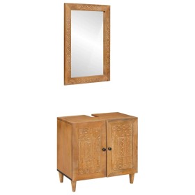 Juego de muebles de baño 2 pcs Marrón 62 x 33 x 58 cm