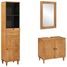Juego de muebles de baño 3 pcs Marrón 38 x 33 x 160 cm