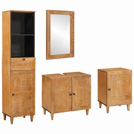 Juego de muebles de baño 4 pcs Marrón 38 x 33 x 160 cm