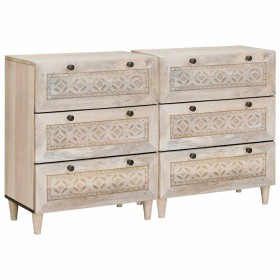 Vitrina 2 pcs 60 x 33 x 75 cm madera maciza de mango