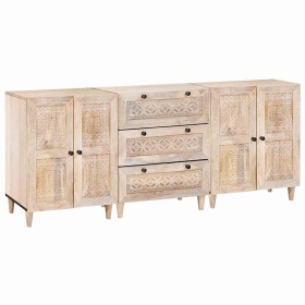 Vitrina 3 pcs 60 x 33 x 75 cm madera maciza de mango