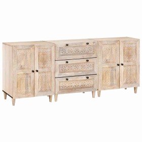 Vitrina 3 pcs 60 x 33 x 75 cm madera maciza de mango