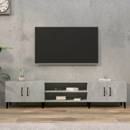 Mueble de TV madera contrachapada gris hormigón 180x31,5x40 cm de vidaXL, Muebles TV - Ref: Foro24-816268, Precio: 93,90 €, D...