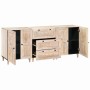 Vitrina 3 pcs 60 x 33 x 75 cm madera maciza de mango