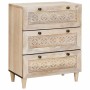 Vitrina 3 pcs 60 x 33 x 75 cm madera maciza de mango