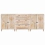 Vitrina 3 pcs 60 x 33 x 75 cm madera maciza de mango