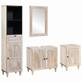 Juego de muebles de baño 4 pcs Blanco 38 x 33 x 160 cm