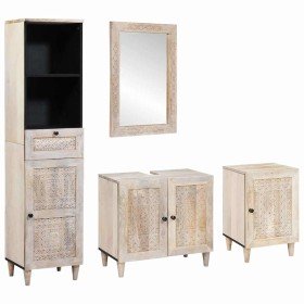 Juego de muebles de baño 4 pcs Blanco 38 x 33 x 160 cm Juego de muebles de baño 4 pcs Blanco 38 x 33 x 160 cm