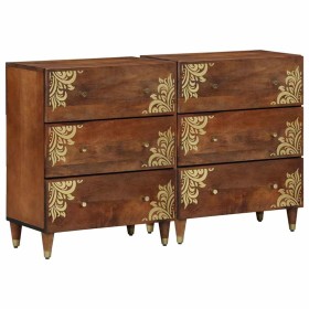 Aparador con cajón 2 pcs Marrón miel 60 x 33.5 x 75 cm
