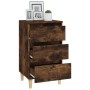 Mesita de noche madera contrachapada roble ahumado 40x35x70 cm de vidaXL, Mesitas de noche - Ref: Foro24-819665, Precio: 45,1...