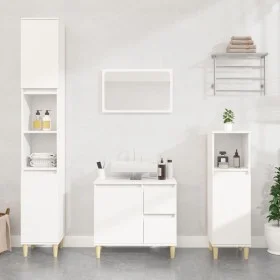 Badezimmerschrank aus weißem Sperrholz, 30 x 30 x 100 cm von vidaXL, Badezimmermöbel - Ref: Foro24-819804, Preis: 50,51 €, Ra...