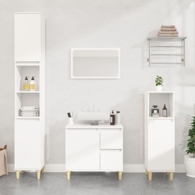Badezimmerschrank aus weißem Sperrholz, 30 x 30 x 100 cm von vidaXL, Badezimmermöbel - Ref: Foro24-819804, Preis: 52,39 €, Ra...