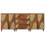 Juego de muebles de baño Floral 3 pcs Madera de miel y dorado