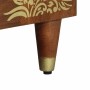 Juego de muebles de baño Floral 3 pcs Madera de miel y dorado