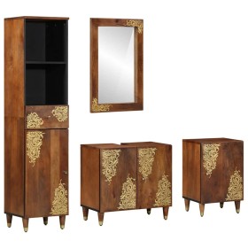 Conjunto de Muebles de Baño 4 pcs Marrón 62 x 33 x 58 cm
