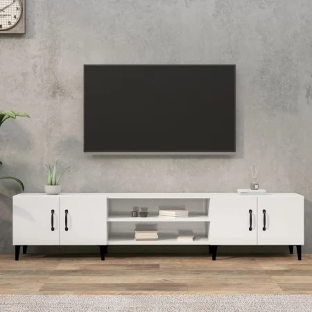 Glossy white plywood TV cabinet 180x31.5x40 cm by vidaXL, TV Furniture - Ref: Foro24-816266, Price: 114,21 €, Discount: %