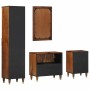 Conjunto de Muebles de Baño 4 pcs Marrón 62 x 33 x 58 cm