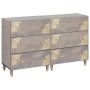 Vitrina 2 pcs Gris 60 x 33.5 x 75 cm Madera maciza de Mango