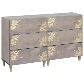Vitrina 2 pcs Gris 60 x 33.5 x 75 cm Madera maciza de Mango