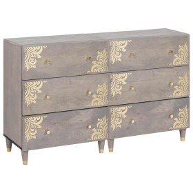 Vitrina 2 pcs Gris 60 x 33.5 x 75 cm Madera maciza de Mango