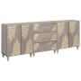 Juego de muebles de baño 3 pcs Gris y dorado 180 x 33 x 75 cm