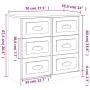 Sperrholz Sideboard glänzend weiß 70x35,5x67,5 cm von vidaXL, Sideboards - Ref: Foro24-816434, Preis: 73,66 €, Rabatt: %