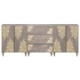 Juego de muebles de baño 3 pcs Gris y dorado 180 x 33 x 75 cm