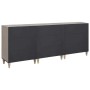 Juego de muebles de baño 3 pcs Gris y dorado 180 x 33 x 75 cm