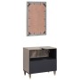 Juego de muebles de baño con puerta 2 pcs Gris 62 x 33 x 58 cm