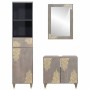 Juego de muebles de baño con cajón 3 pcs Gris 62 x 33 x 58 cm