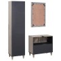 Juego de muebles de baño con cajón 3 pcs Gris 62 x 33 x 58 cm