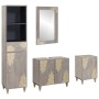 Juego de muebles de baño con cajón 4 pcs Gris 62 x 33 x 58 cm
