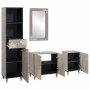 Juego de muebles de baño con cajón 4 pcs Gris 62 x 33 x 58 cm