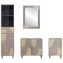 Juego de muebles de baño con cajón 4 pcs Gris 62 x 33 x 58 cm