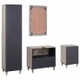 Juego de muebles de baño con cajón 4 pcs Gris 62 x 33 x 58 cm