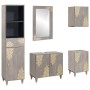 Juego de muebles de baño con cajón 5 pcs Gris 62 x 33 x 58 cm
