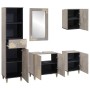 Juego de muebles de baño con cajón 5 pcs Gris 62 x 33 x 58 cm