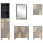 Juego de muebles de baño con cajón 5 pcs Gris 62 x 33 x 58 cm