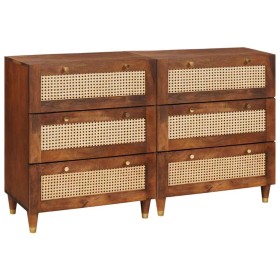 Juego de Sideboard 2 pcs Marrón 60 x 33.5 x 75 cm