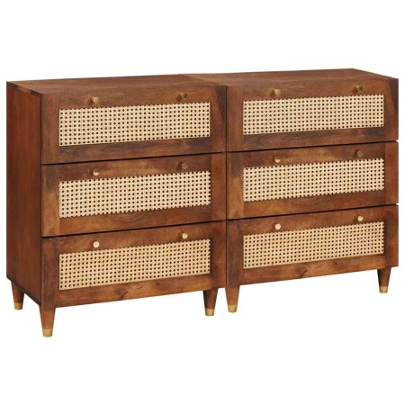 Juego de Sideboard 2 pcs Marrón 60 x 33.5 x 75 cm