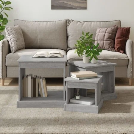 Coffee tables 3 units Sonoma gray engineered wood by vidaXL, Coffee table - Ref: Foro24-816494, Price: 69,45 €, Discount: %